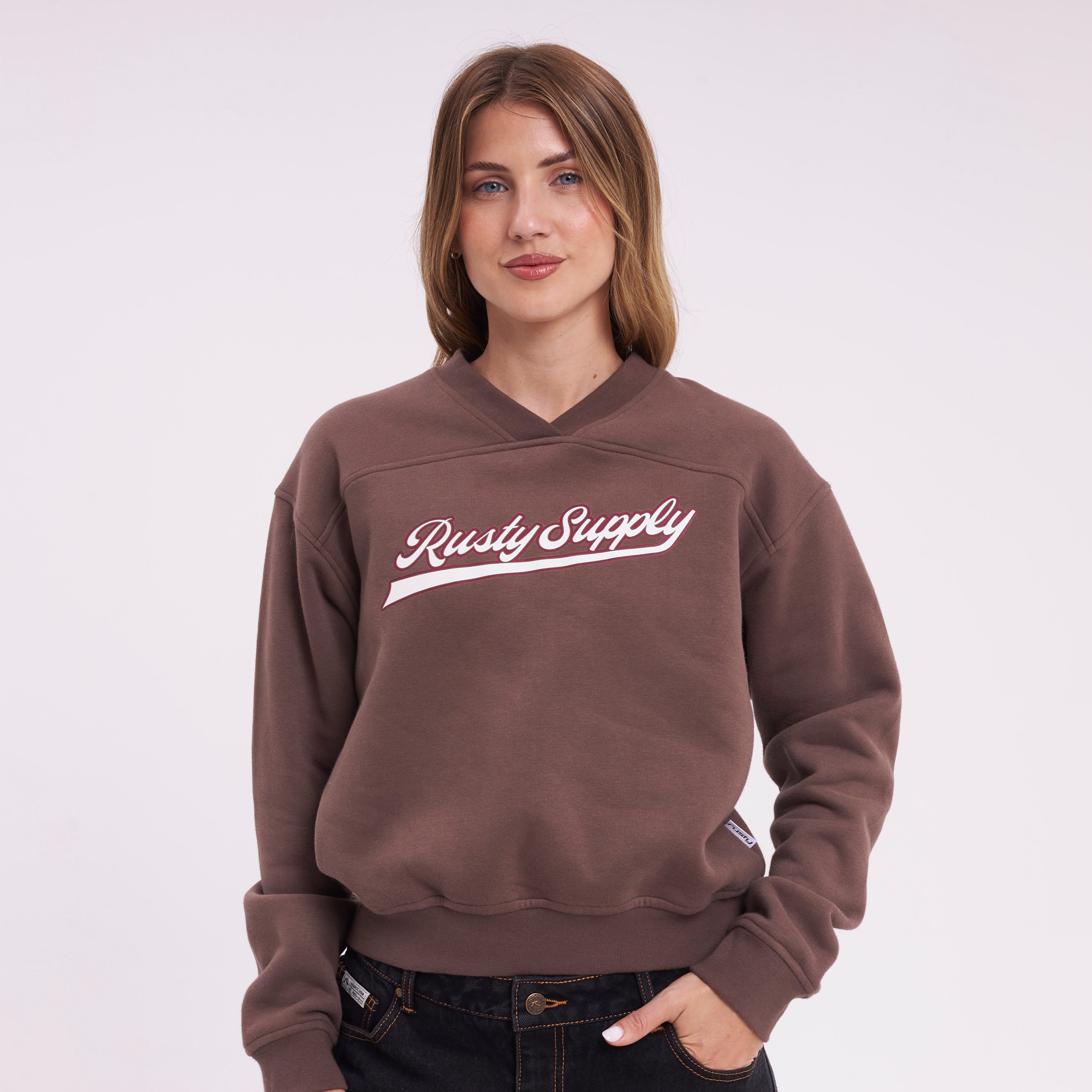 Buzo Rusty Magic Relaxed Crew Ld Chestnuit