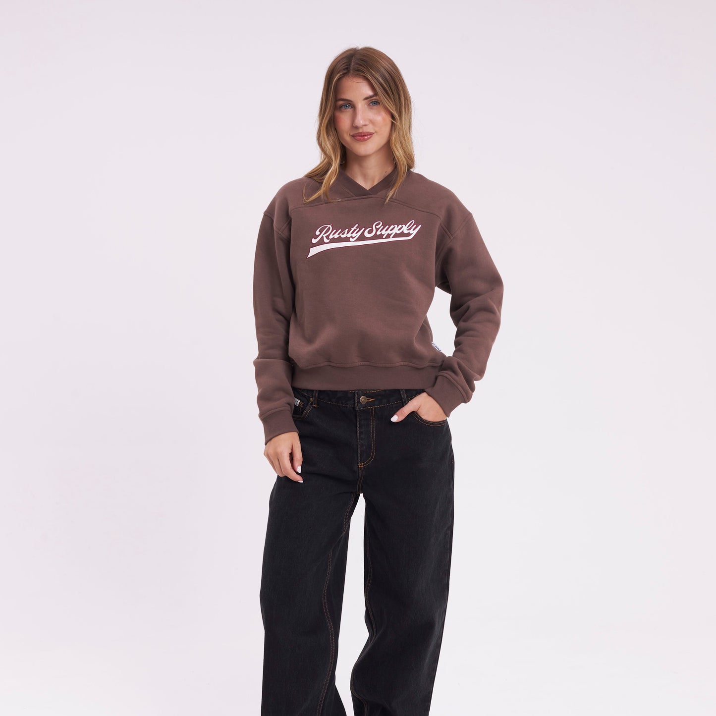 Buzo Rusty Magic Relaxed Crew Ld Chestnuit