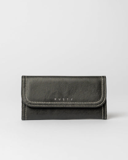 Billetera Rusty Mallory Flap Wallet Black