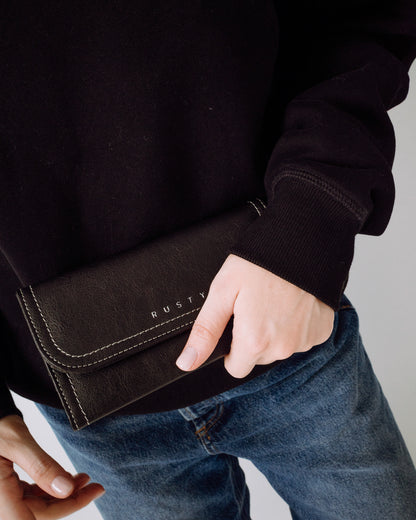 Billetera Rusty Mallory Flap Wallet Black