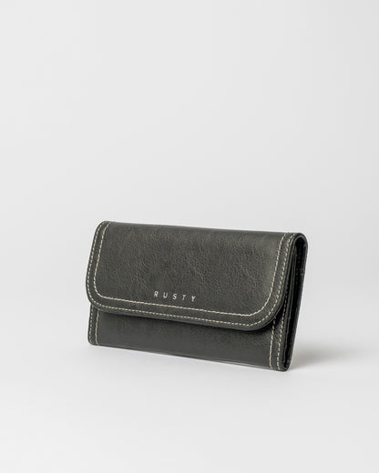 Billetera Rusty Mallory Flap Wallet Black