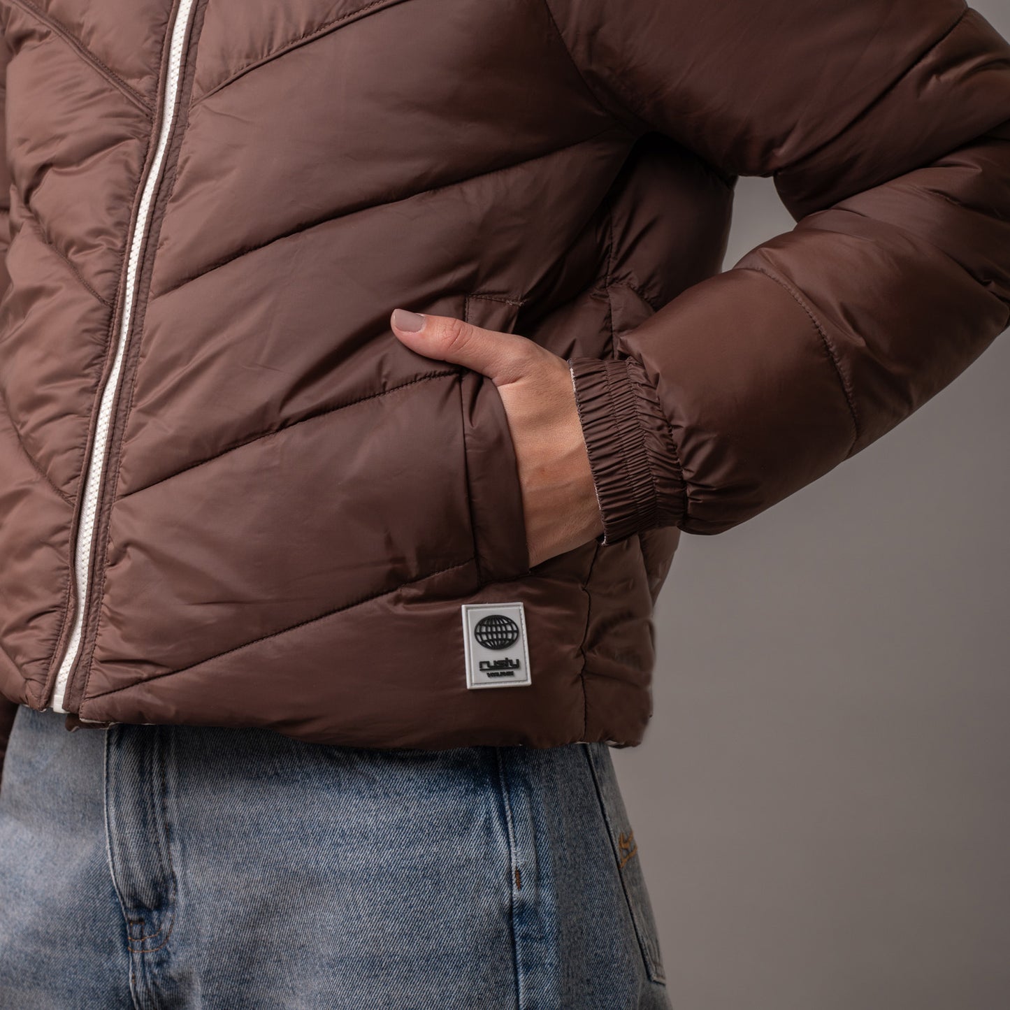 Campera Abrigo Rusty Memories Puffer Coat French Roast