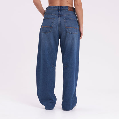Jean Rusty Mercy Baggy Mid Rise Jean Ld Middy Blue