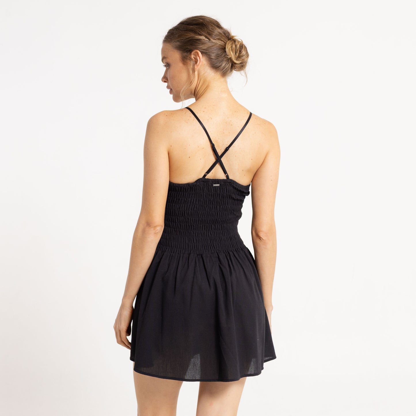 Vestido Rusty Mimi Smocked Mini Dress Ld Black
