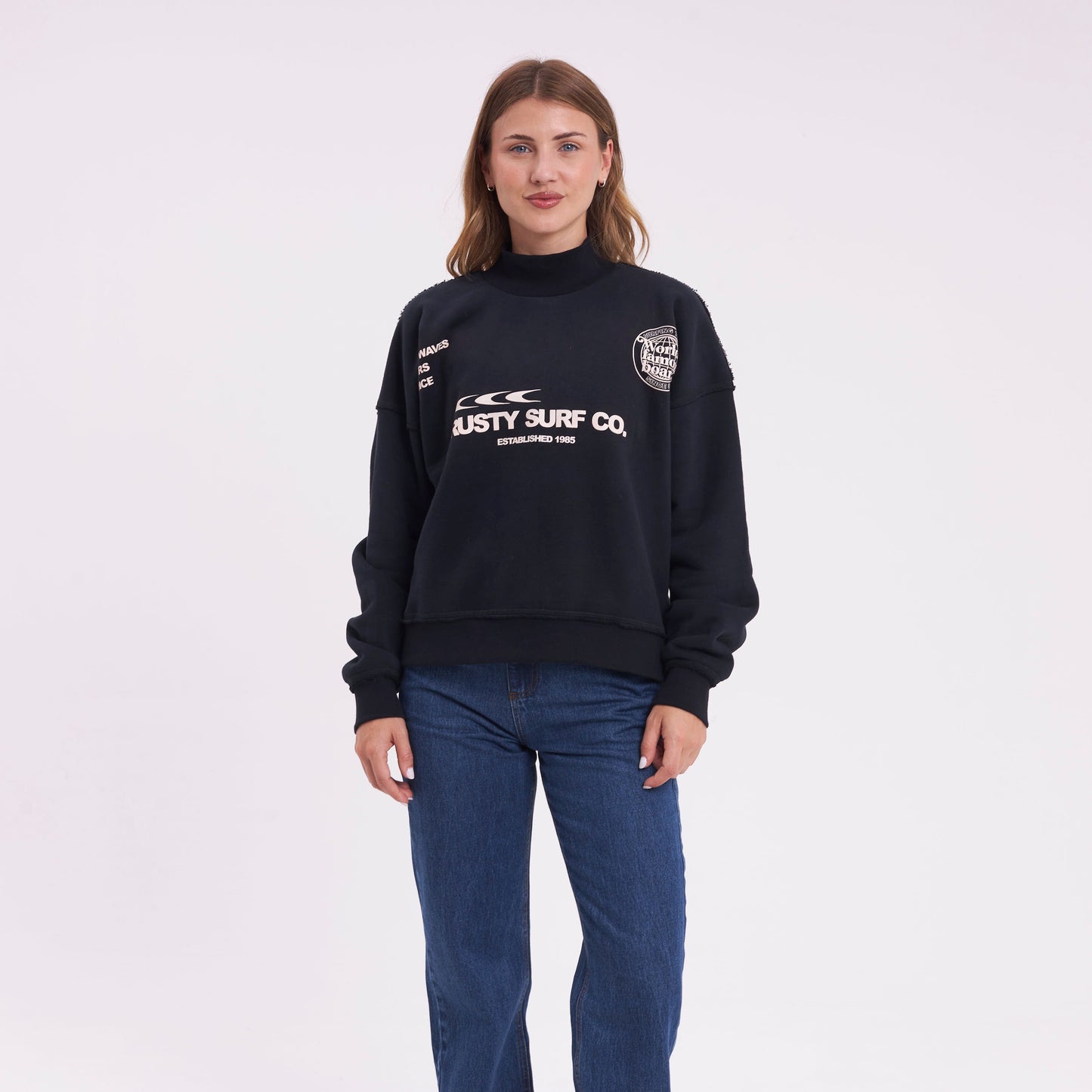 Buzo Rusty Miracle Relaxed Crew Ld Black