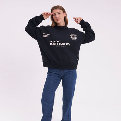 Buzo Rusty Miracle Relaxed Crew Ld Black
