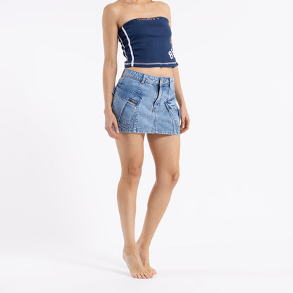 Pollera Rusty Molly Cargo Mini Skirt Ld Light Blue