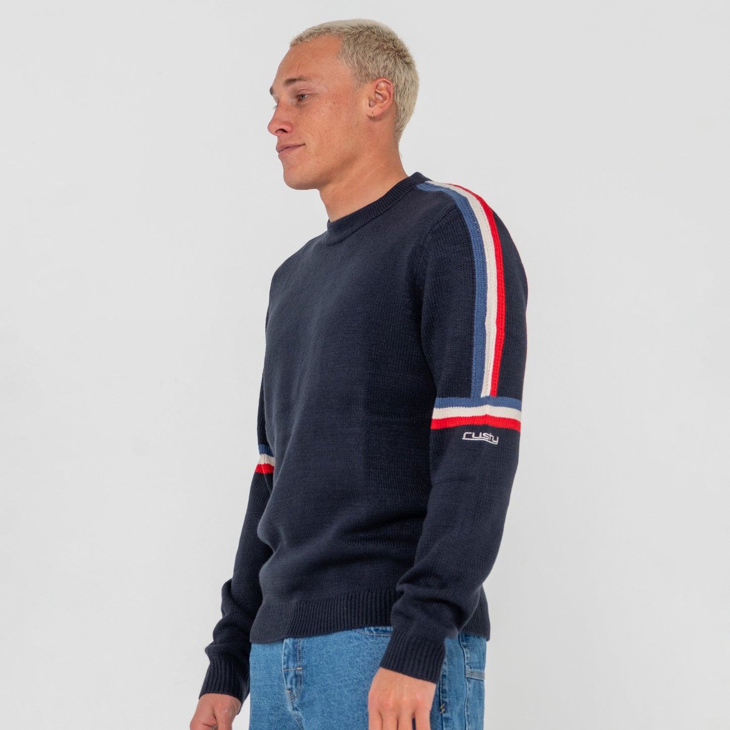 Buzo Rusty Moritz Knitted Crew Navy Blue