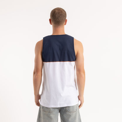 Musculosa Rusty Infinity Tank White/Navy Blue