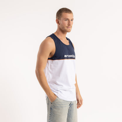 Musculosa Rusty Infinity Tank White/Navy Blue