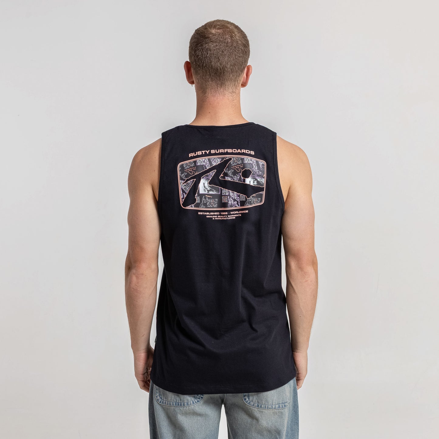 Musculosa Rusty Surf Night Tank Black