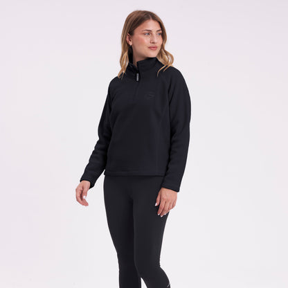Polar Rusty Mystic Half Zip Neck Polar Fleece Ld Black