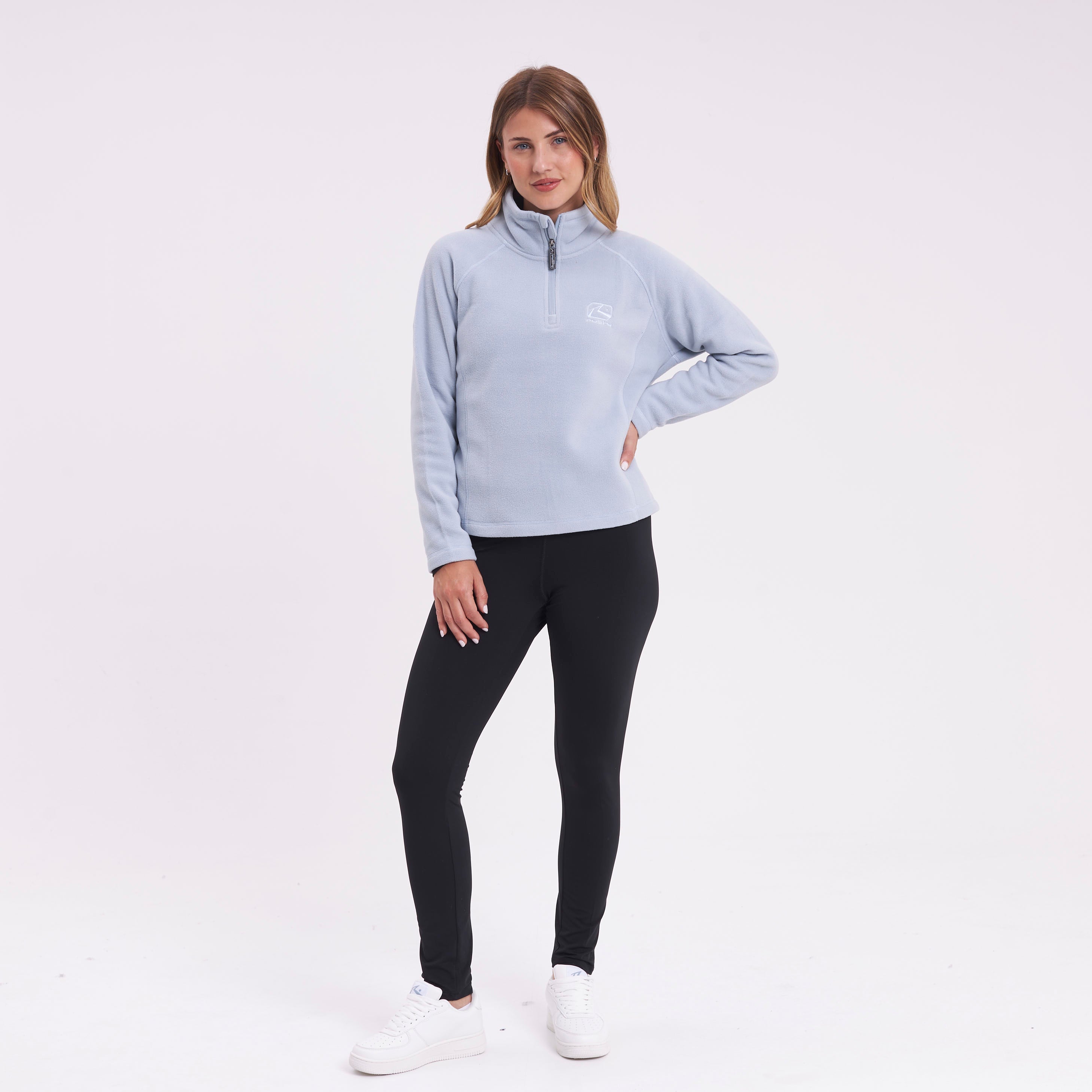Polar Rusty Mystic Half Zip Neck Polar Fleece Ld Grey Ice