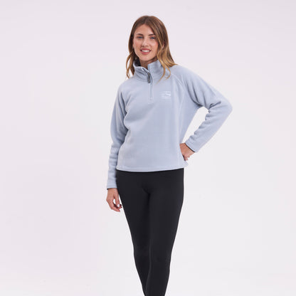 Polar Rusty Mystic Half Zip Neck Polar Fleece Ld Grey Ice