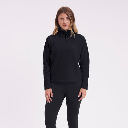 Polar Rusty Mystic Half Zip Neck Polar Fleece Ld Black