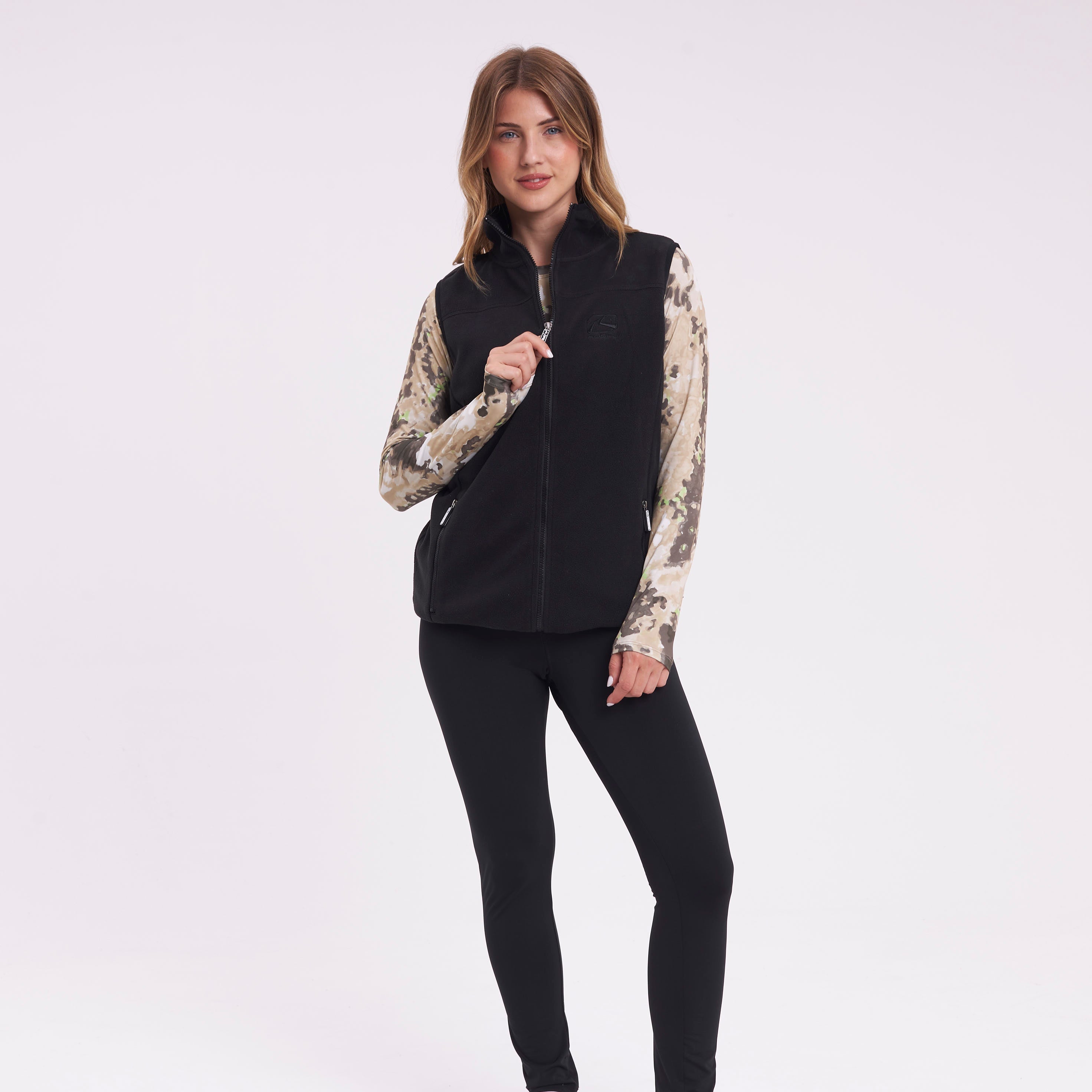 Polar Rusty Mystic Zip Polar Fleece Vest Ld Black
