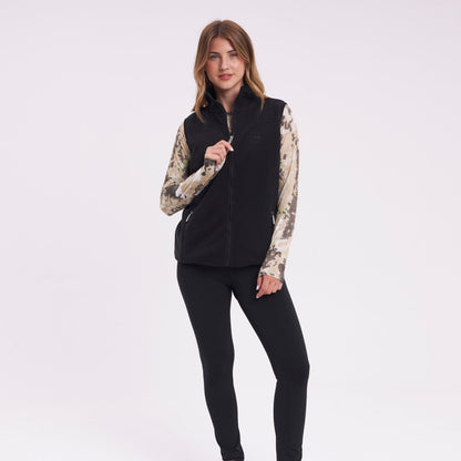 Polar Rusty Mystic Zip Polar Fleece Vest Ld Black