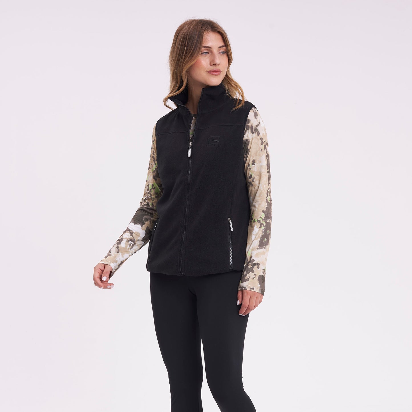 Polar Rusty Mystic Zip Polar Fleece Vest Ld Black