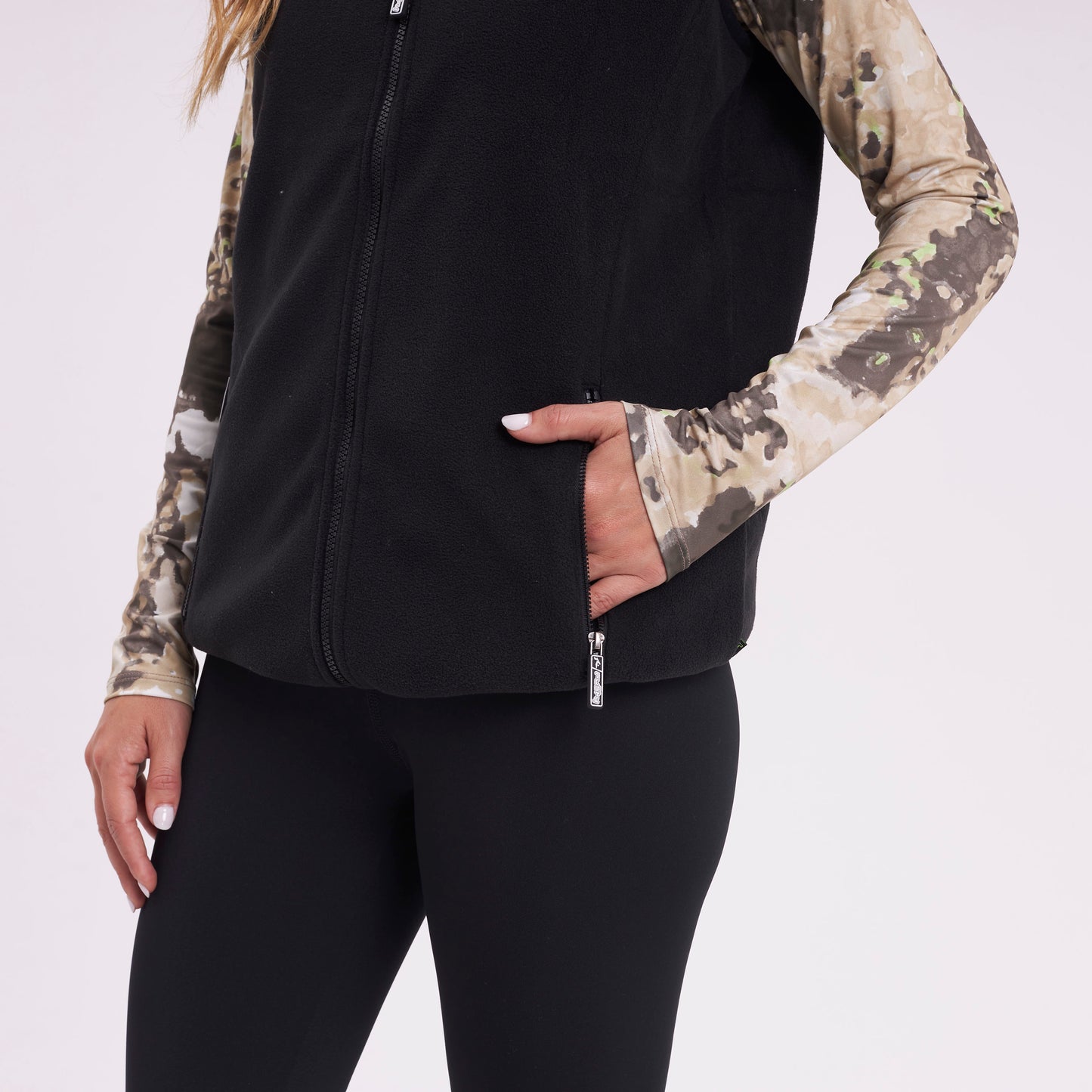 Polar Rusty Mystic Zip Polar Fleece Vest Ld Black