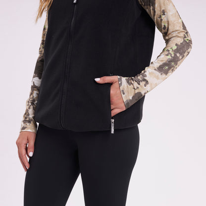 Polar Rusty Mystic Zip Polar Fleece Vest Ld Black