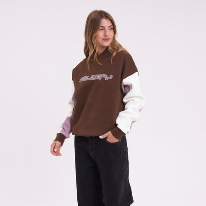 Canguro Rusty Neopole Panelled Hooded Fleece Pinecone/Berry Cream