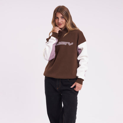 Canguro Rusty Neopole Panelled Hooded Fleece Pinecone/Berry Cream