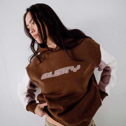 Canguro Rusty Neopole Panelled Hooded Fleece Pinecone/Berry Cream