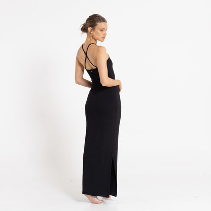 Vestido Rusty Nicky Slip Maxi Dress Ld Black