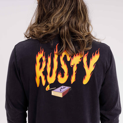 Remera Ml Rusty On Fire Ls Tee Black