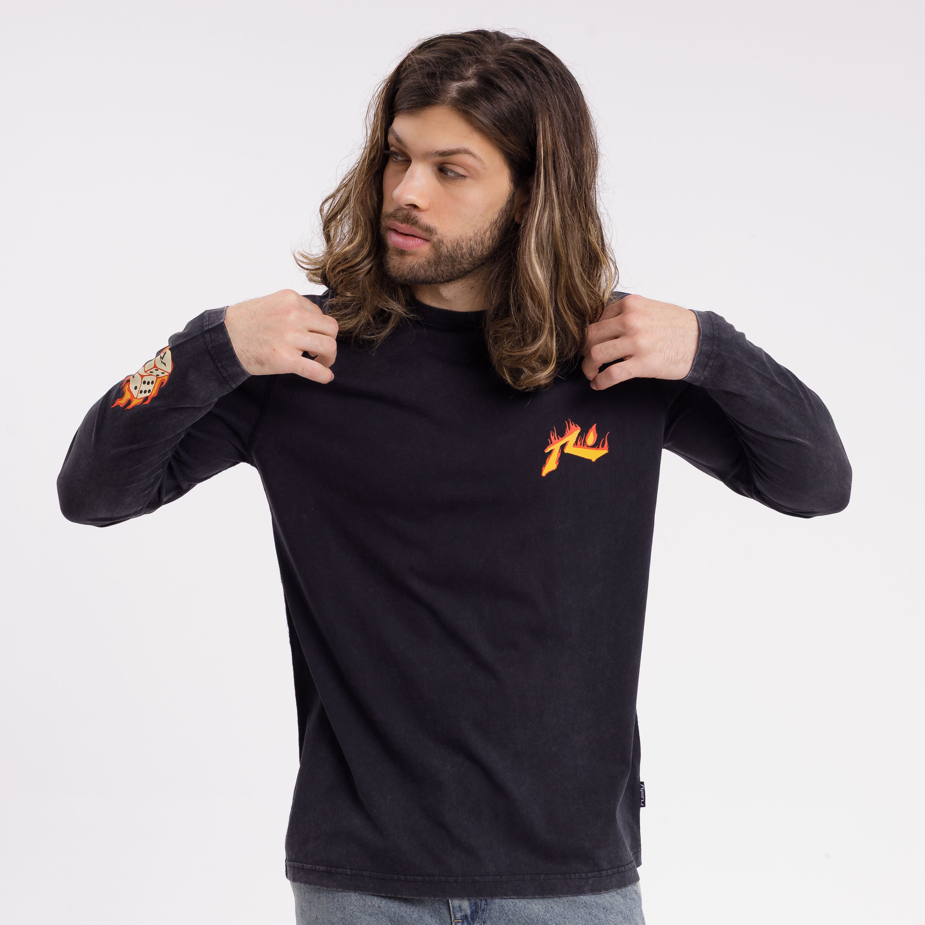 Remera Ml Rusty On Fire Ls Tee Black