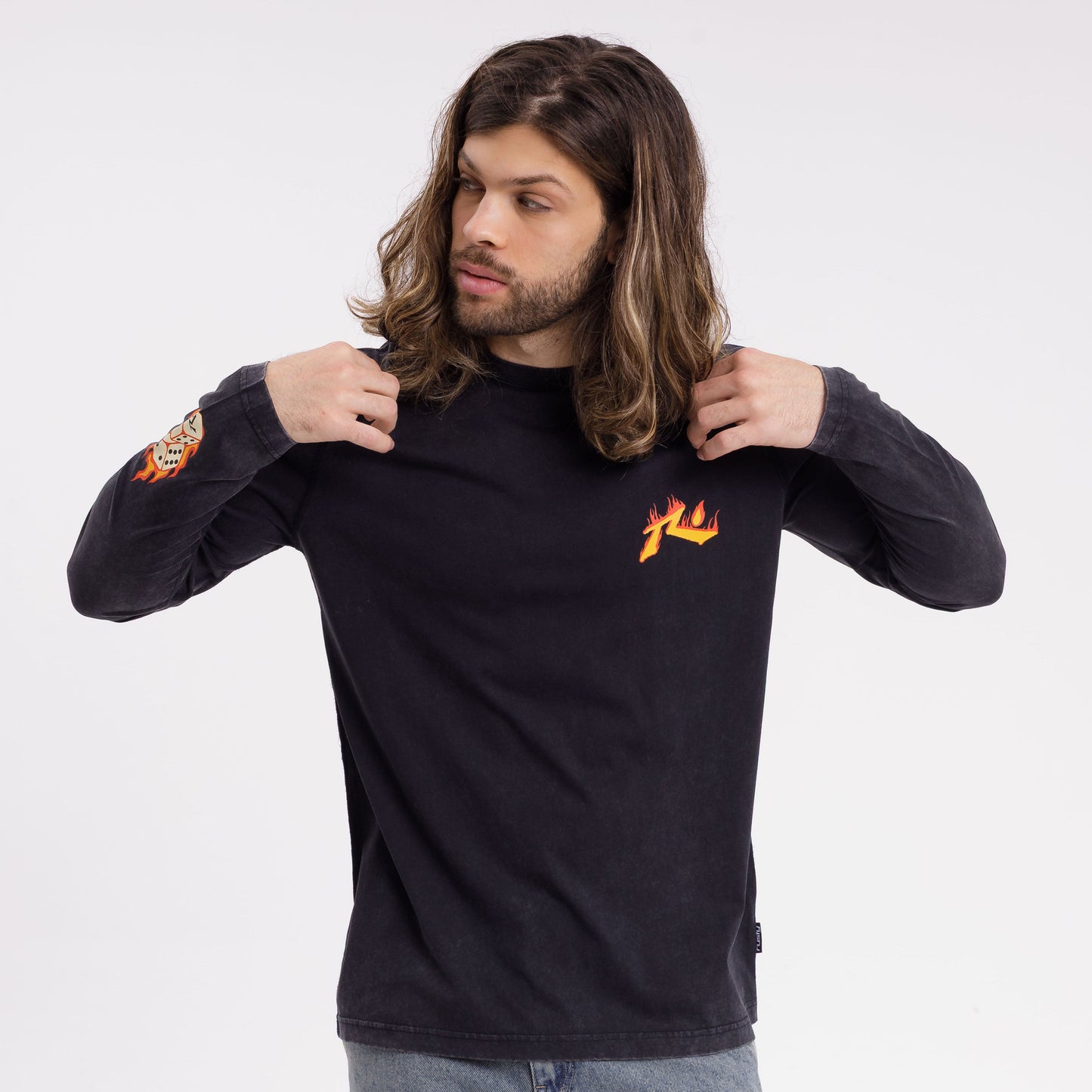 Remera Ml Rusty On Fire Ls Tee Black