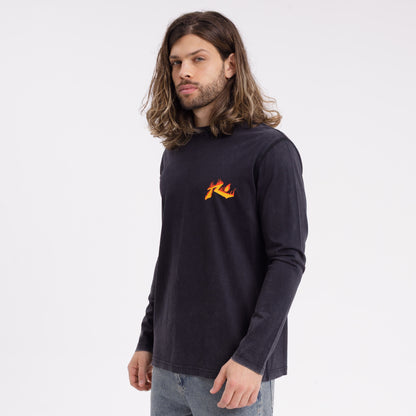 Remera Ml Rusty On Fire Ls Tee Black