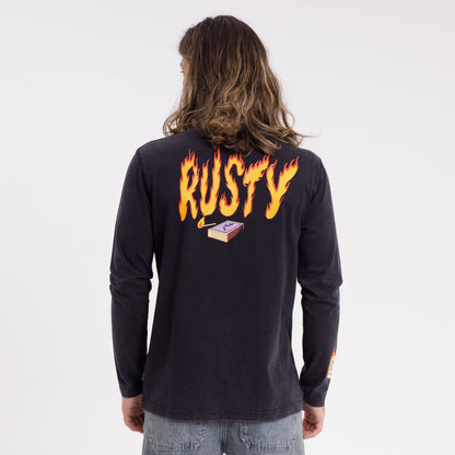 Remera Ml Rusty On Fire Ls Tee Black