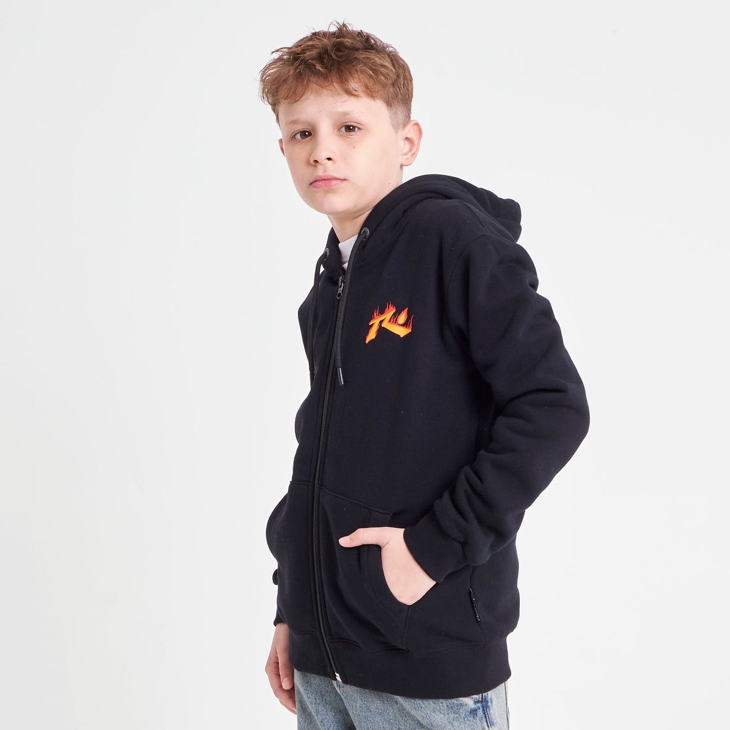 Campera Canguro Rusty On Fire Zh Jr Black