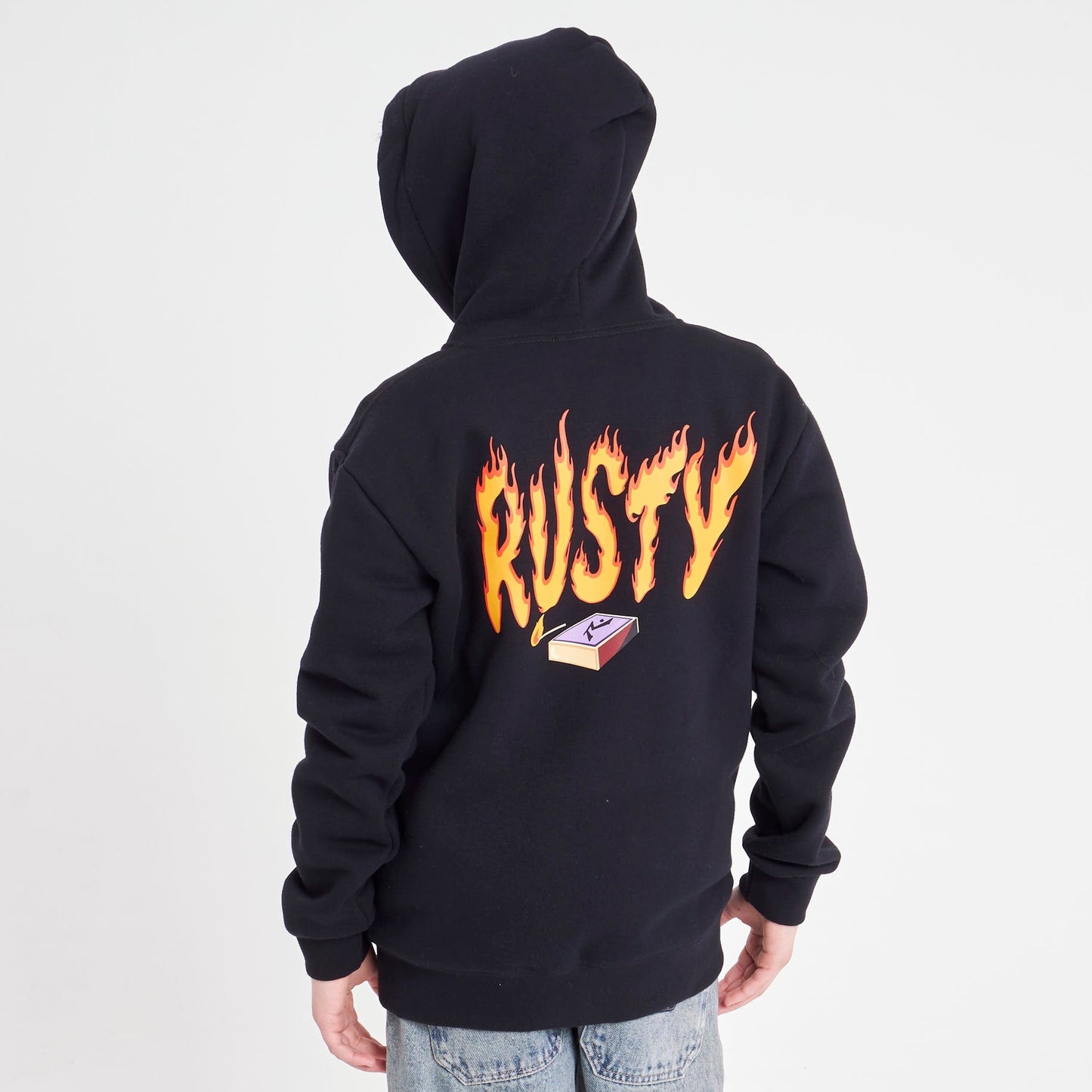 Campera Canguro Rusty On Fire Zh Jr Black