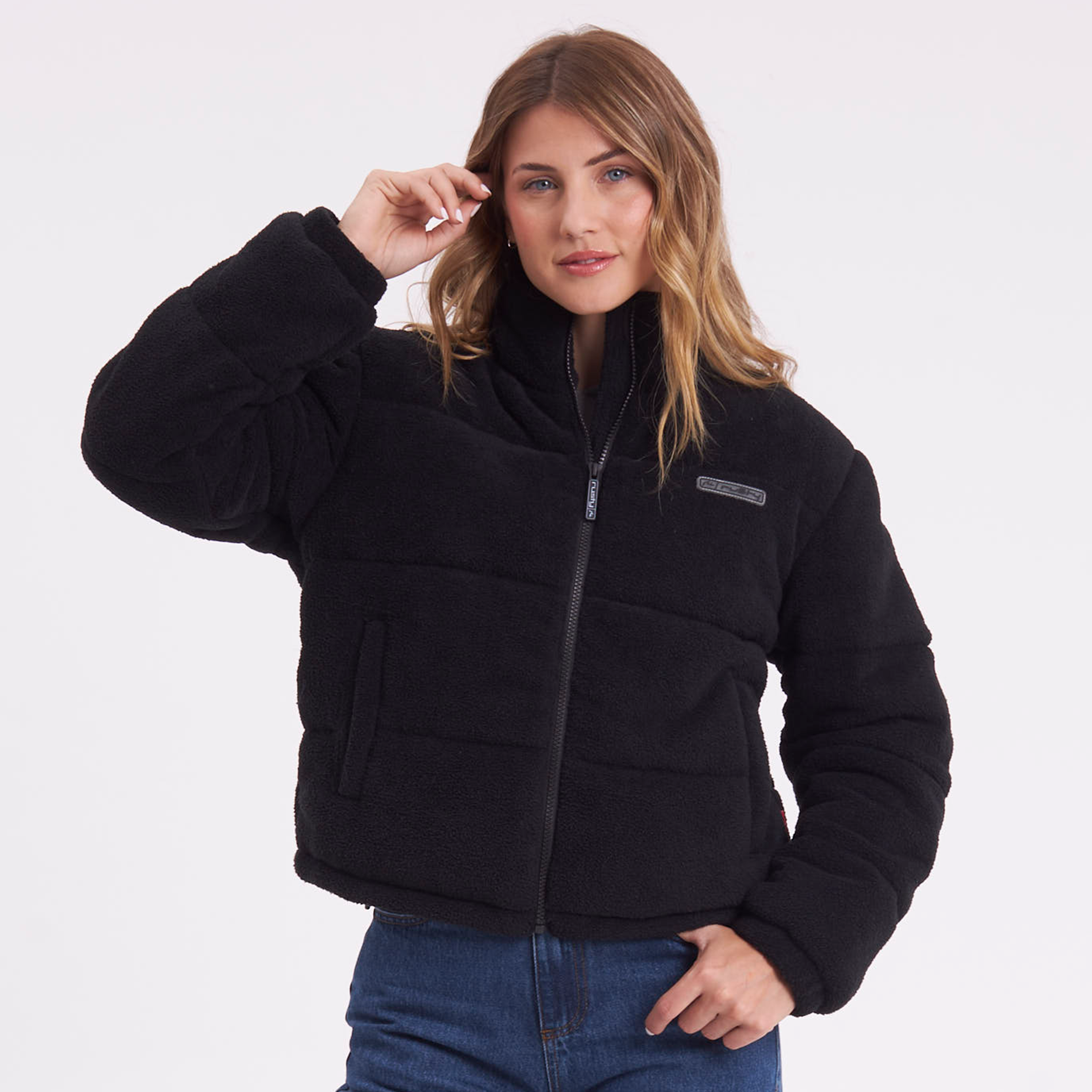 Campera Abrigo Rusty On And On Polar Fleece Puffer Jacket Black