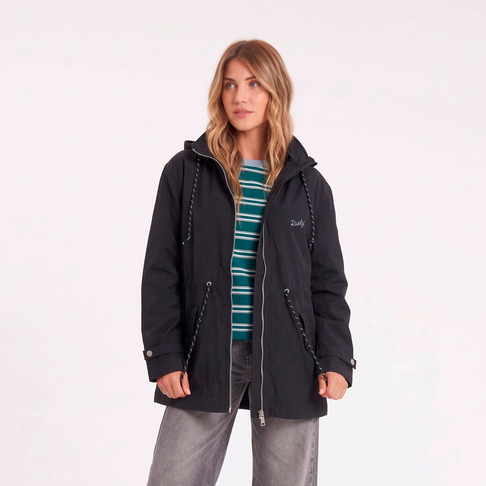 Campera Abrigo Rusty Obley Jacket Ld Black