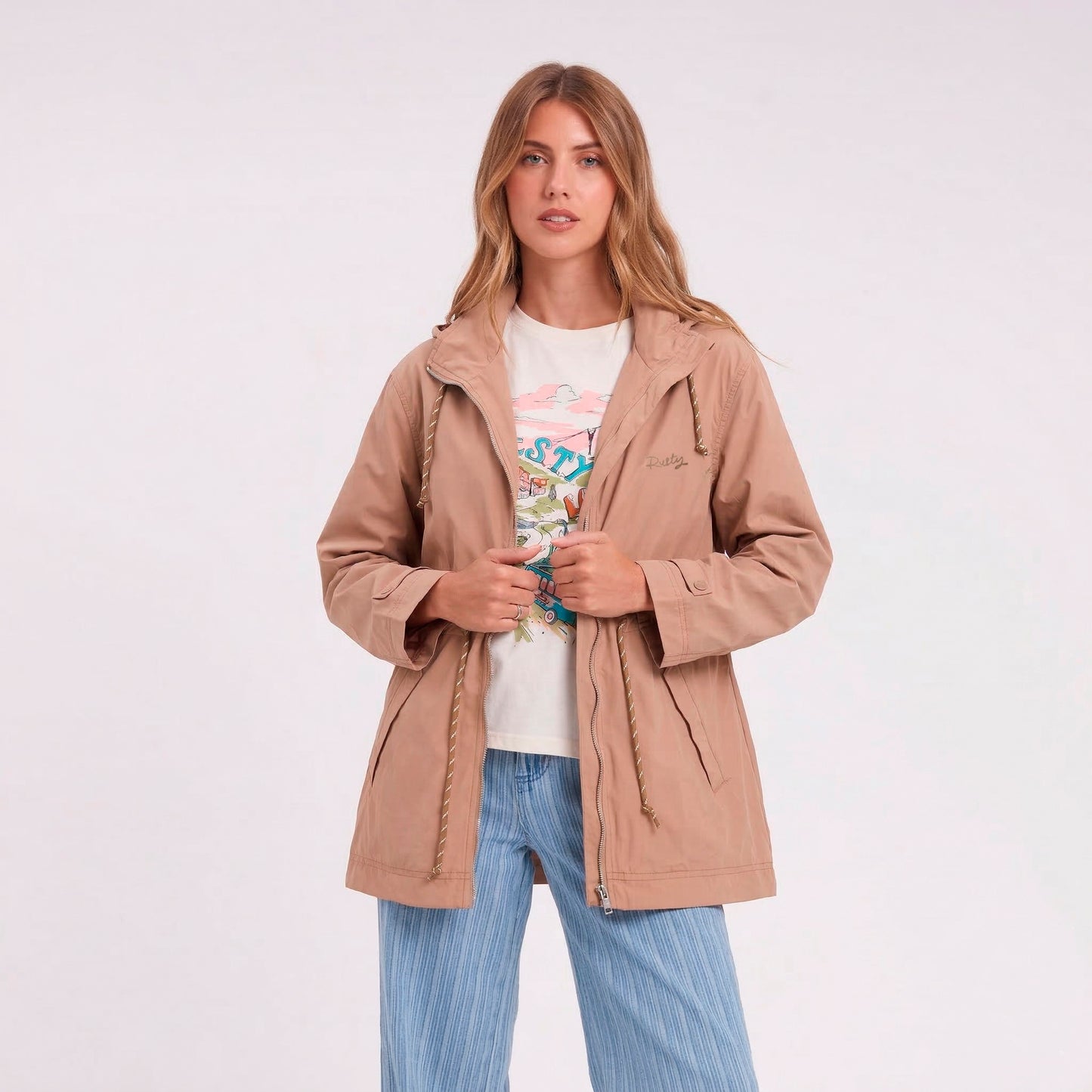 Campera Abrigo Rusty Obley Jacket Ld Taupe
