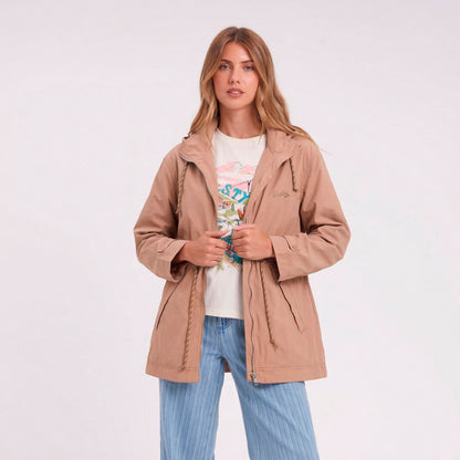 Campera Abrigo Rusty Obley Jacket Ld Taupe