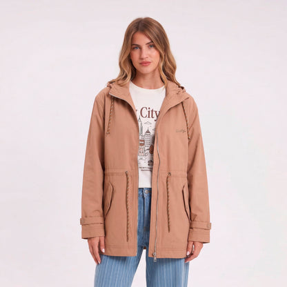 Campera Abrigo Rusty Obley Jacket Ld Taupe