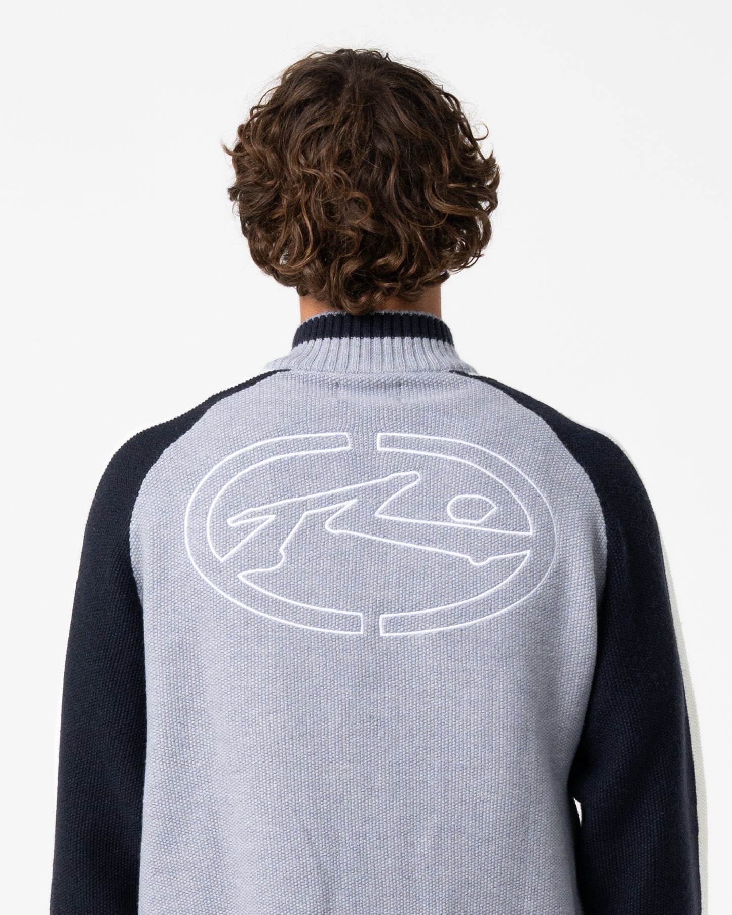 Sweater Rusty Sparsity Knitted Bomber Grey Marle