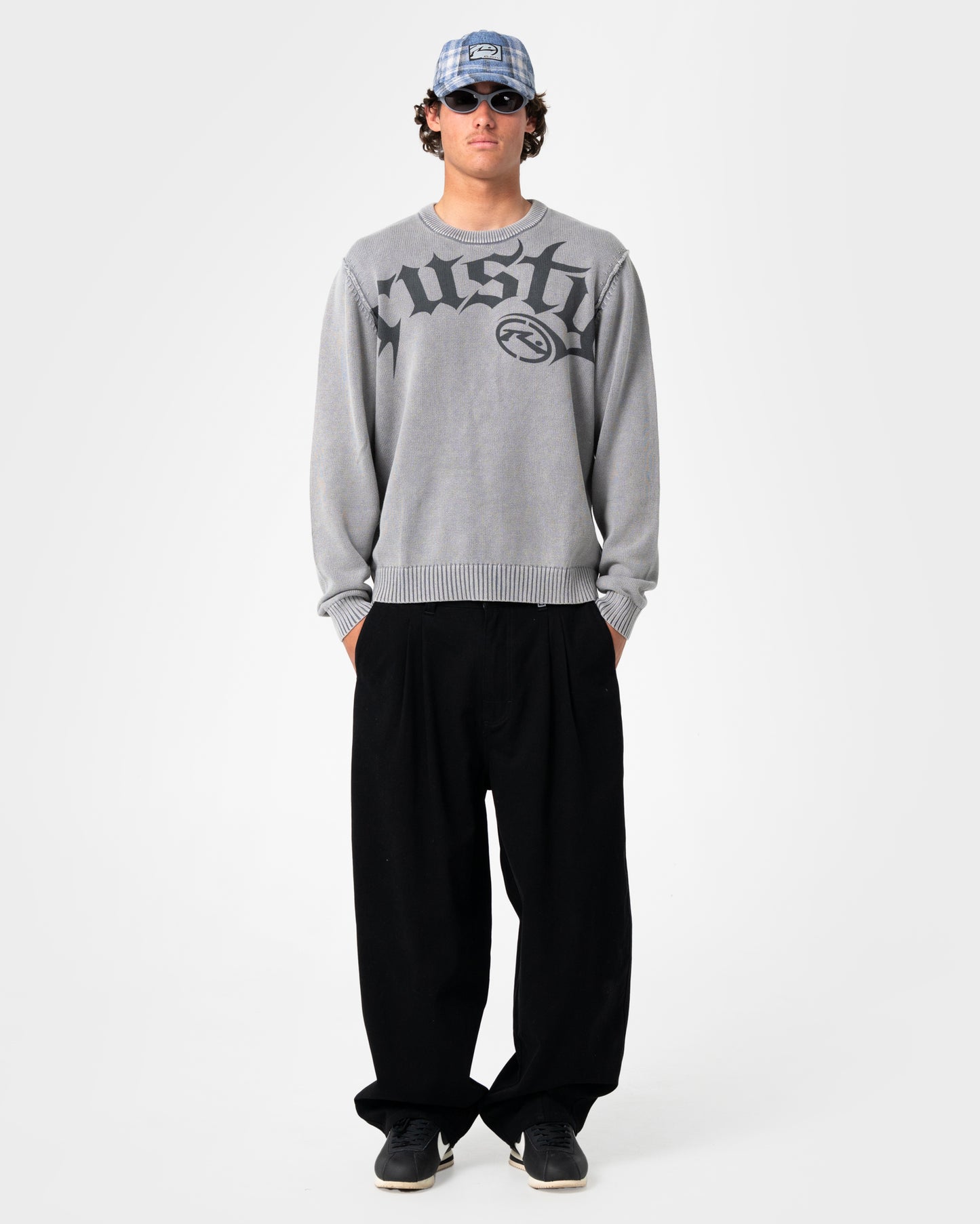 Sweater Saxon Printed Sweater Steel Blue