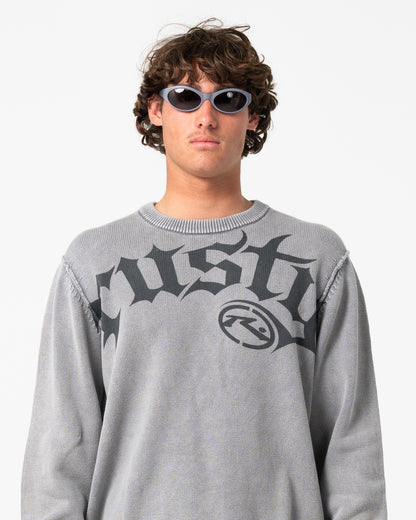 Sweater Saxon Printed Sweater Steel Blue