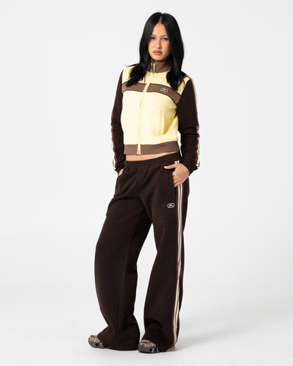 Campera Canguro Rusty Toffee Zip Through Fleece Pale Banana