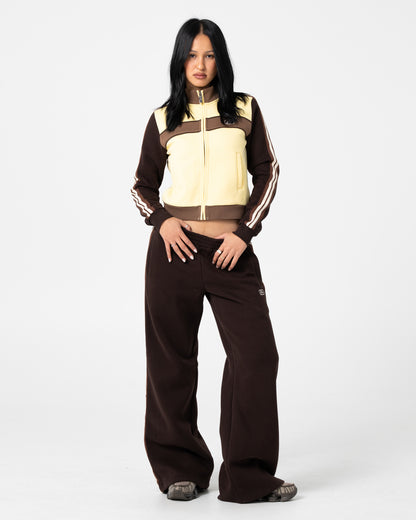 Jogging Rusty Toffee Wide Leg Fleece Pant Java