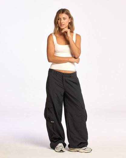 Pantalon Rusty Melrose Loose Low Rise Cargo Pant Carbon