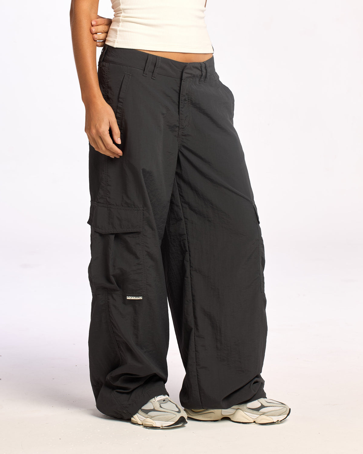 Pantalon Rusty Melrose Loose Low Rise Cargo Pant Carbon