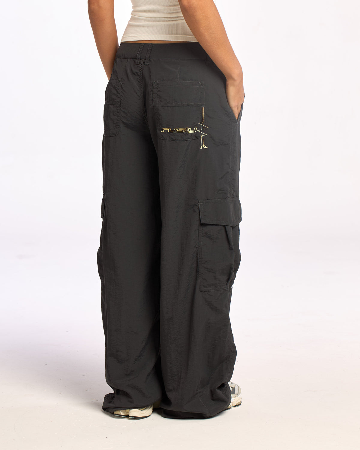 Pantalon Rusty Melrose Loose Low Rise Cargo Pant Carbon