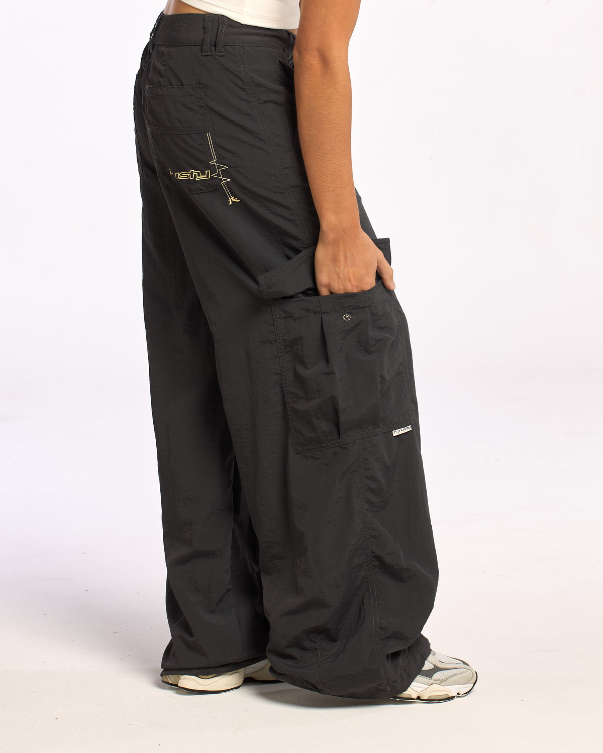 Pantalon Rusty Melrose Loose Low Rise Cargo Pant Carbon