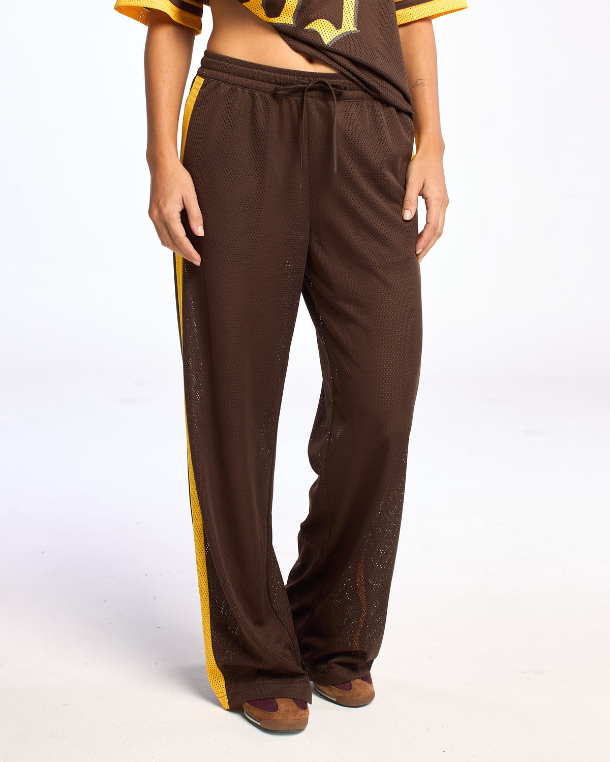 Pantalon Rusty Rag Stripe Wide Leg Mesh Pant Java/Amber